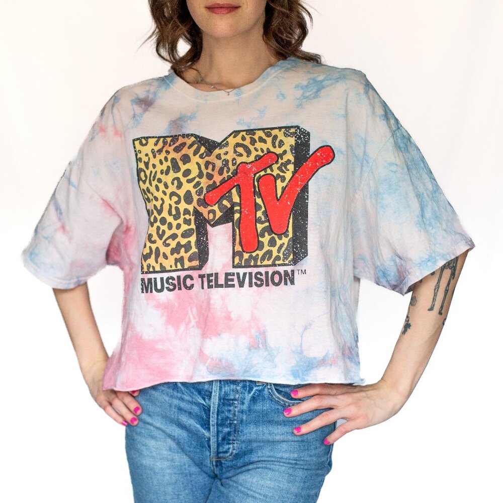 MTV • Medium/Large • Cropped T-Shirt • Tie-dye